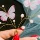 Butterfly hair accessories, silk butterflies