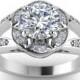 1.64 ct Round cut White moissanite 925 silver halo split shank wedding ring - Buy Best Quality Moissanite in India