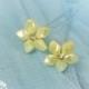 Yellow floral hair pins, set of hair pins