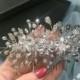 Silver floral wedding comb for bride