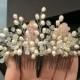 Pearl bridal comb, pearl wedding headpiece