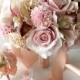 Handmade Natural Wedding real to touch Bridal Bridesmaid Bouquet, wrist corsage wedding, Alternative Bouquet, wedding boutonnière