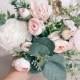 Wedding bouquet, Bridesmaids Bouquet, Blush Pink Bridesmaids bouquet, Wedding flowers, Silk Wedding flowers