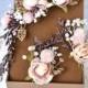 Bridal hair accessories, dried summer flowers, real flowers, filigram florets, rose, wedding hair jewelry, bridesmaid jewelry