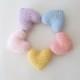 Amigurumi Crochet Hearts in Pastel Colors (Set of 5) - Cake topper - Wedding table decor - Birthday party decoration