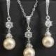 Pearl Bridal Jewelry Set, Swarovski 8mm Ivory Pearl Set, Earrings&Necklace Wedding Jewelry Set Bridal Pearl Jewelry Pearl Silver Jewelry Set