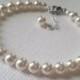 White Pearl Bridal Bracelet, Wedding Pearl Classic Bracelet, Swarovski Pearl Bracelet, Bridal Jewelry, Wedding Jewelry Pearl Dainty Bracelet