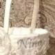 Flower girl basket ivory or white with name or initials embroided
