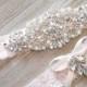 Wedding Garter Pretty in Pink MONOGRAMMING Beautiful Silver or Rose Gold Rhinestone Piece  Bridal Garter Set Floral Stretch Lace