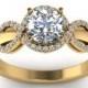 1.75 ct White Round cut moissanite Yellow gold plated wedding Ring 925 silver - Buy Best Quality Moissanite in India