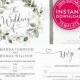 Wedding Invitation Template Download, Wedding Invitations, Wedding Template, Printable Wedding Invitation, Wedding Invites, Wedding Menu