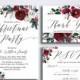 Christmas Invitation suite, Winter Printable Invite Suite, Holiday Invites Set, Watercolor floral wreath