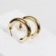 Small Round Hoop Earrings Gold 