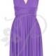 Bridesmaid Dress Infinity Dress Bright Purple Knee Length Wrap Convertible Dress Wedding Dress