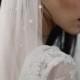ADELE pearl embellished single tier wedding veil  cut edge bridal veil