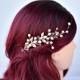 Rose Gold Wedding Hair Vine, Bridal Hair Vine, Pearl Hair Accessory, Bridal Hair Comb, Hair accessories, Hair clip rose gold