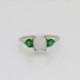 Vintage Sterling Silver White Opal & Emerald Ring Size 8