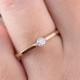 Promise ring gold, Yellow gold ring, Engagement ring, Solitaire ring, Women promise ring, Promise ring for her, Tiny ring, Dainty ring