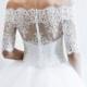 wedding dress quarter sleeves  Florence, classic  wedding dress off shoulder