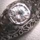 Platinum Antique Diamond Wedding Ring Vintage Art Deco