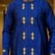blue and gold men's African outfit, African men's clothing / wedding suit/dashiki / African men's shirt/ vêtement africain/ chemise et panta