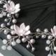 Lavender Bridal Hair Pins, Swarovski Lavender Pearl Crystal Hair Pins, Set of 3 Wedding Lilac Floral Hair Pins, Violet Bridal Hair Jewelry