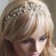 Pearl Crystal Bridal Hair Vine, Wedding Floral Hair Vine, Ivory Pearl Crystal Hair Piece, Pearl Leaf Silver Headpiece, Bridal Hair Jewelry