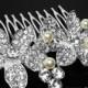 Flower Crystal Hair Comb, Orchid Crystal Wedding Comb, Floral Crystal Head Piece, Wedding Hair Jewelry, Crystal Silver Comb, Bridal Combs