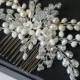 Wedding Hair Comb, Bridal Pearl Crystal Hairpiece, Pearl Crystal Floral Headpiece, Wedding Hair Jewelry, Bridal Hair Piece, Hair Accessories