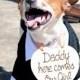 Dog Ring Bearer Photo Prop Just Hitched My Humans Got Married Wood Heart Ring Bearer Pillow Daddy, Here Comes your Girl Farmhouse Puppy