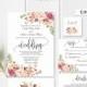 Wedding Invitation Template, Floral Wedding Invitation Suite, Boho Chic Wedding Set, #A049, Instant Download Editable PDF