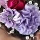 Lilac Flower Headband, Flower Girl Headband, Wedding Headband, Pearl Headband, Raspberry Rose Childrens Headband Photo Prop 5T to Adult
