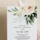 Blush Floral and Greenery Bridal Shower Invitation Template, Editable Text  #BLS049