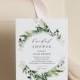 Greenery Wreath Invitation, Bridal Shower, Editable Text