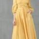 maxi linen dress in yellow, ruffle dress, bridal dress, wedding dress, layered dress, princess dress 