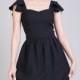 Olivia - Black Bridesmaid Dress Little Black Dress Ruffle Sleeve Summer Dress Vintage Inspired Swing Dance Dress Formal Dress