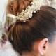 Dry Baby Breath Bun Updo Crown / Ponytail Flower Girl Bun Wrap / Flower Girl Bun Headpiece / Wedding Tiara / Dried Hair Wreath Halo