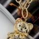 Moschino Teddy Bear Chain Necklace Gold