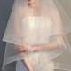 Two Tier White Lace Veil,Bridal Lace Veil,Waist Veil,Simple Lace Veil,Wedding Veil Lace,Cathedral Veil