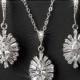 Crystal Bridal Jewelry Set, Wedding Jewelry, Cubic Zirconia Marquise Jewelry Set, Earrings&Necklace Oval Set, Bridal Jewelry, Prom Jewelry