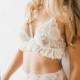 Bridal Lingerie Set with strappy lace bralette and white high waisted knickers