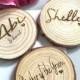 Engraved Wooden 7-8cm Log Slice Coaster for Wedding Table Decorations Personalised Name or Table Number Perfect for a Rustic Wedding!