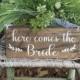 Here comes the Bride sign - Flower girl sign - ring bearer sign - Here comes your bride sign - Rustic wedding sign -  Wood wedding sign