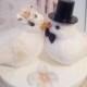 BIG SALE CHOOSE your female head flower for free wedding  romance  white doves birds  wedding anniversary cake topper