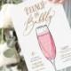 Brunch and Bubbly Bridal Shower Invitation Printable, Champagne Wedding Shower Brunch Invitation Template, Instant Download -  PS329-01