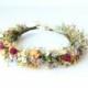 Dry Flower Crown, Colorful Lavender Dried Flowers Crown, Rustic Floral Headpiece, Natural Flowers Girl Floral Crown, Fall Wedding