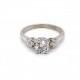 Vintage 1940's diamond 3 stone ring engagement ring .75ct