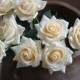 Pale Champagne Roses Real Touch Flowers DIY Wedding Flowers Silk Bridal Bouquets Wedding Centerpieces