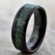 Tungsten Ring, Men's Tungsten Wedding Band, Black Tungsten Ring, Green Tungsten Ring, Green Tungsten Band, Celtic Ring, Green Celtic Ring