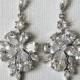 Crystal Bridal Earrings, Cubic Zirconia Chandelier Earrings, Sparkly Floral Crystal Earrings, Wedding Jewelry, Bridal Statement Earrings